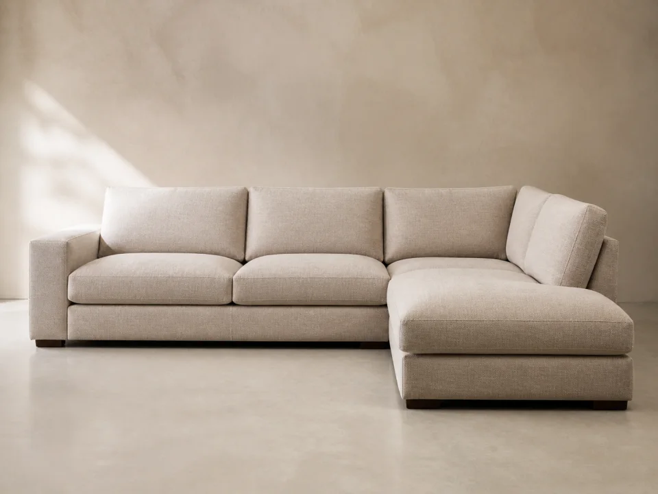 L-shaped compression sectional sofa with chaise module